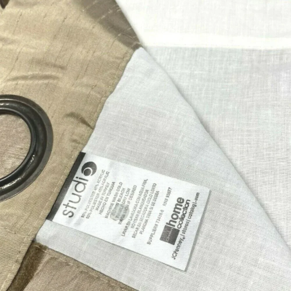 Discontinued Luxury Curtain Panel Brown Silk Long